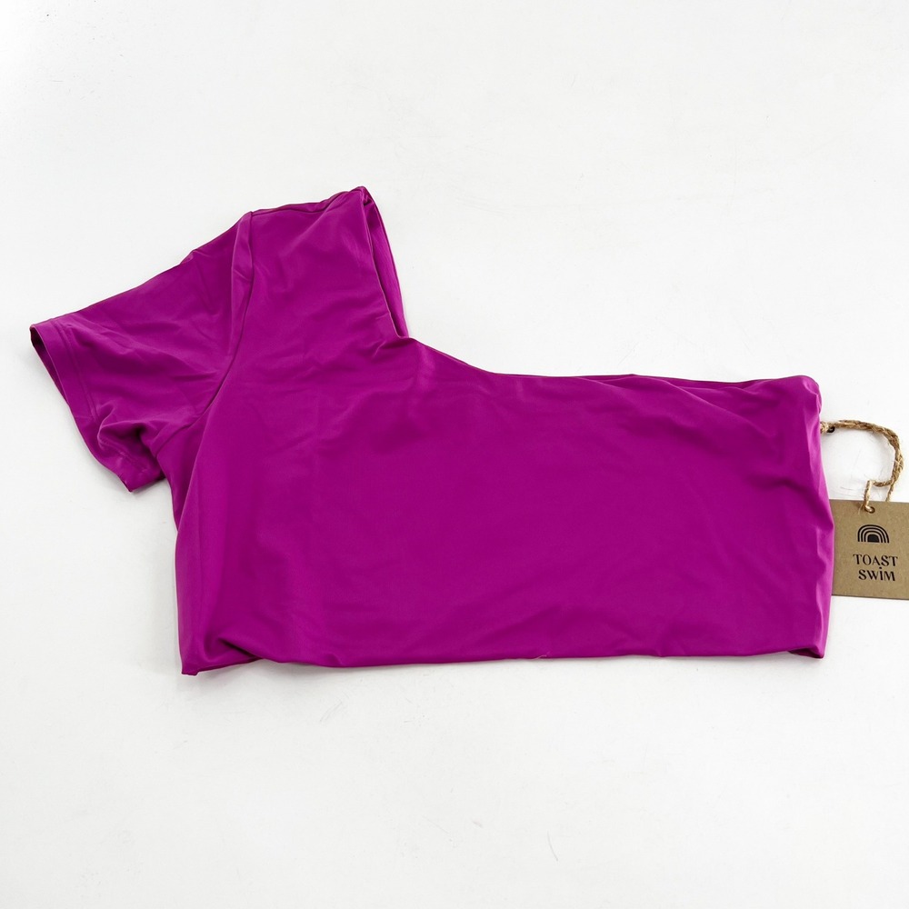Free People x Toast Swim One Shoulder Bikini Top Purple Swimsuit Womens Size M